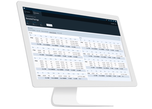 Crew Optimization screenshot | network planning in aviation | GE Digital